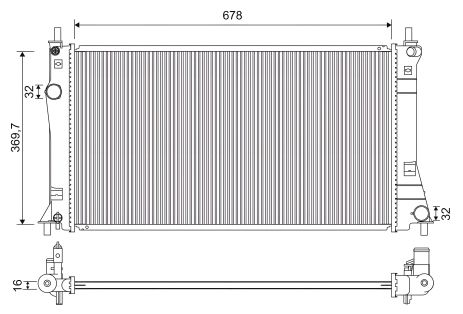 Охолодження радіатор двигуна MAZDA 5, VALEO (701263) Охолодження радіатор двигуна MAZDA 5, VALEO (701263)
