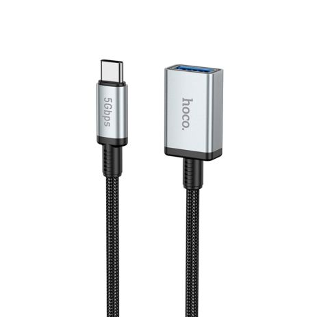 Мультимедійний кабель Hoco US10 подовжувач Type-C to USB (F) USB3.0 5Gbit/s 0.5m black