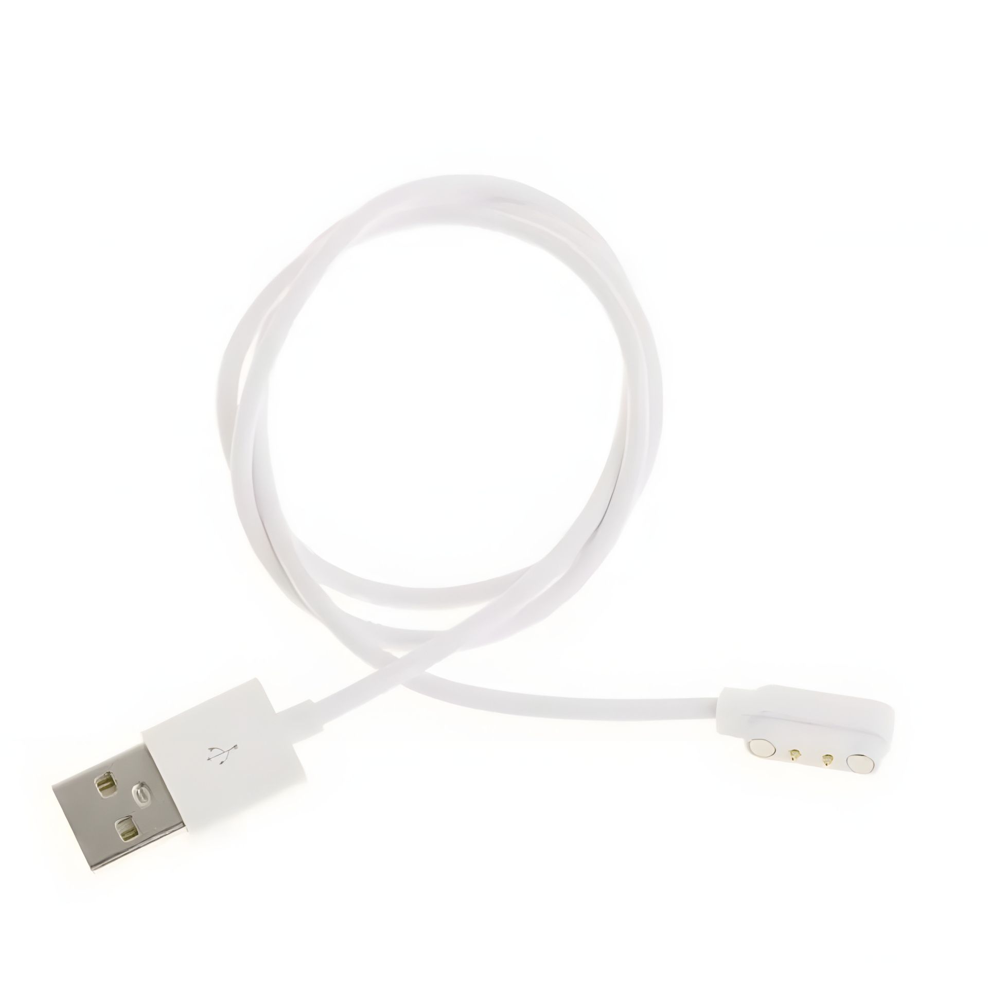 Магнітний USB кабель для смарт-годинника (2 pin, 2.8 x 9 мм) білий Магнітний USB кабель для смарт-годинника (2 pin, 2.8 x 9 мм) білий