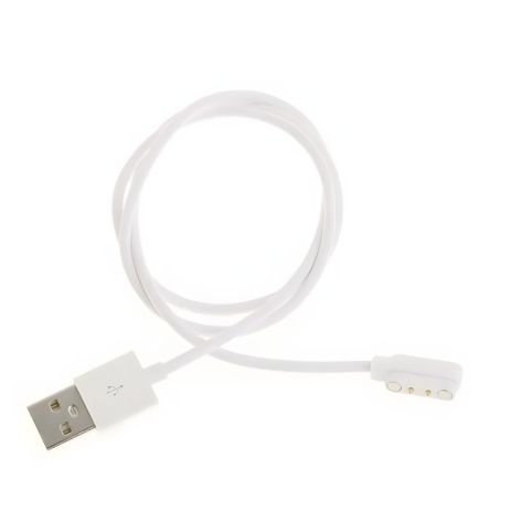 Универсальный магнитный USB кабель для смарт часов 2 pin (2.8 x 9 мм) белый Универсальный магнитный USB кабель для смарт часов 2 pin (2.8 x 9 мм) белый