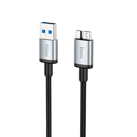 Мультимедійний кабель Hoco US10 USB to Micro USB3.0 5Gbit/s 0.5m black