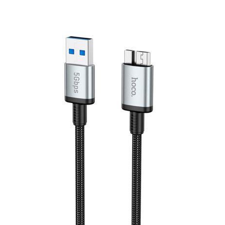 Мультимедійний кабель Hoco US10 USB to Micro USB3.0 5Gbit/s 0.5m black