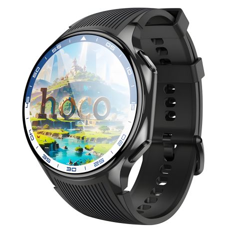 Смарт годинник Hoco Y24 з функцією дзвінка, IP67, BT5.3, 390mAh, 7d, black Смарт годинник Hoco Y24 з функцією дзвінка, IP67, BT5.3, 390mAh, 7d, black