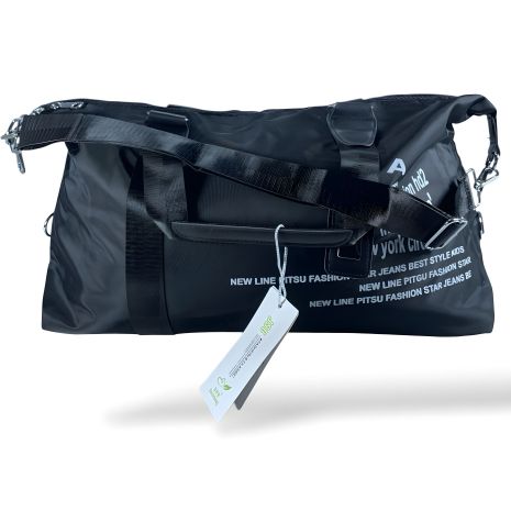 Дорожня сумка стильна та зручна, чорна, 30 л, тканина водовідштовхувальна