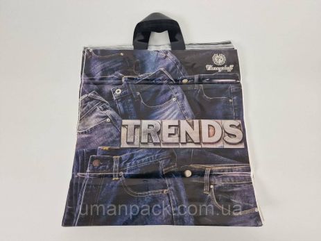 Пакет с петлевой ручкой 40*42 "Джинс Ренпако (25 шт)