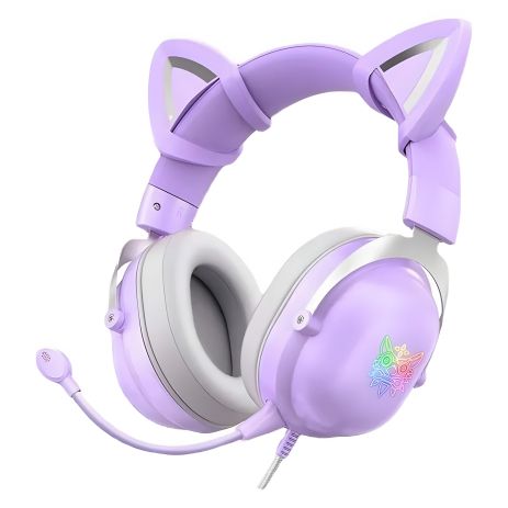 Дротова ігрова гарнітура ONIKUMA Gaming CAT with LED X11, USB, 3.5mm, 2.2m, purple Дротова ігрова гарнітура ONIKUMA Gaming CAT with LED X11, USB, 3.5mm, 2.2m, purple
