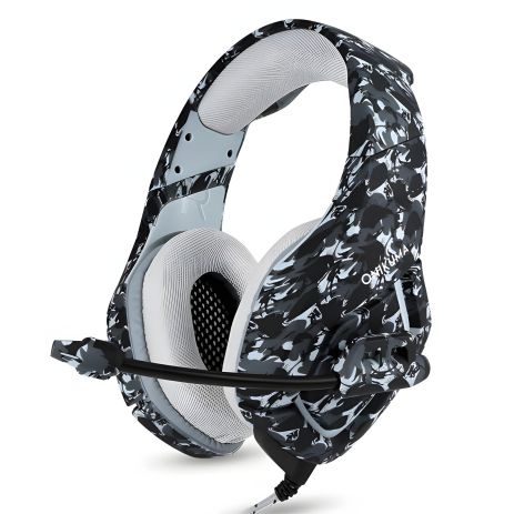 Дротові ігрові навушники ONIKUMA Gaming K1-B, 3.5mm, 2.2m, Camouflage-Grey Дротові ігрові навушники ONIKUMA Gaming K1-B, 3.5mm, 2.2m, Camouflage-Grey