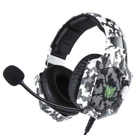 ONIKUMA K8 Gaming with LED, USB, 3.5mm, 2.2m, Camouflage-White Дротова ігрова гарнітура