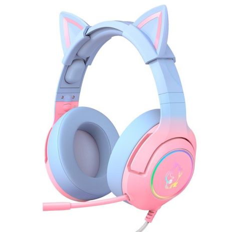 Наушники ONIKUMA Gaming CAT Gradient with RGB K9 |7.1| pink&blue