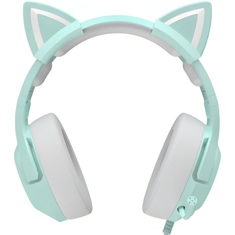 ONIKUMA K9 CAT Gaming with LED, USB, 3.5mm, 2.2m, green Дротова ігрова гарнітура