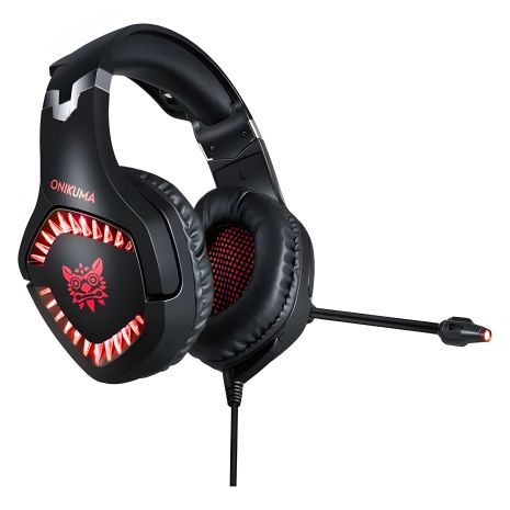 Дротова ігрова гарнітура ONIKUMA Gaming with LED K1 Pro, USB, 3.5mm, 2.2m, black-red Дротова ігрова гарнітура ONIKUMA Gaming with LED K1 Pro, USB, 3.5mm, 2.2m, black-red