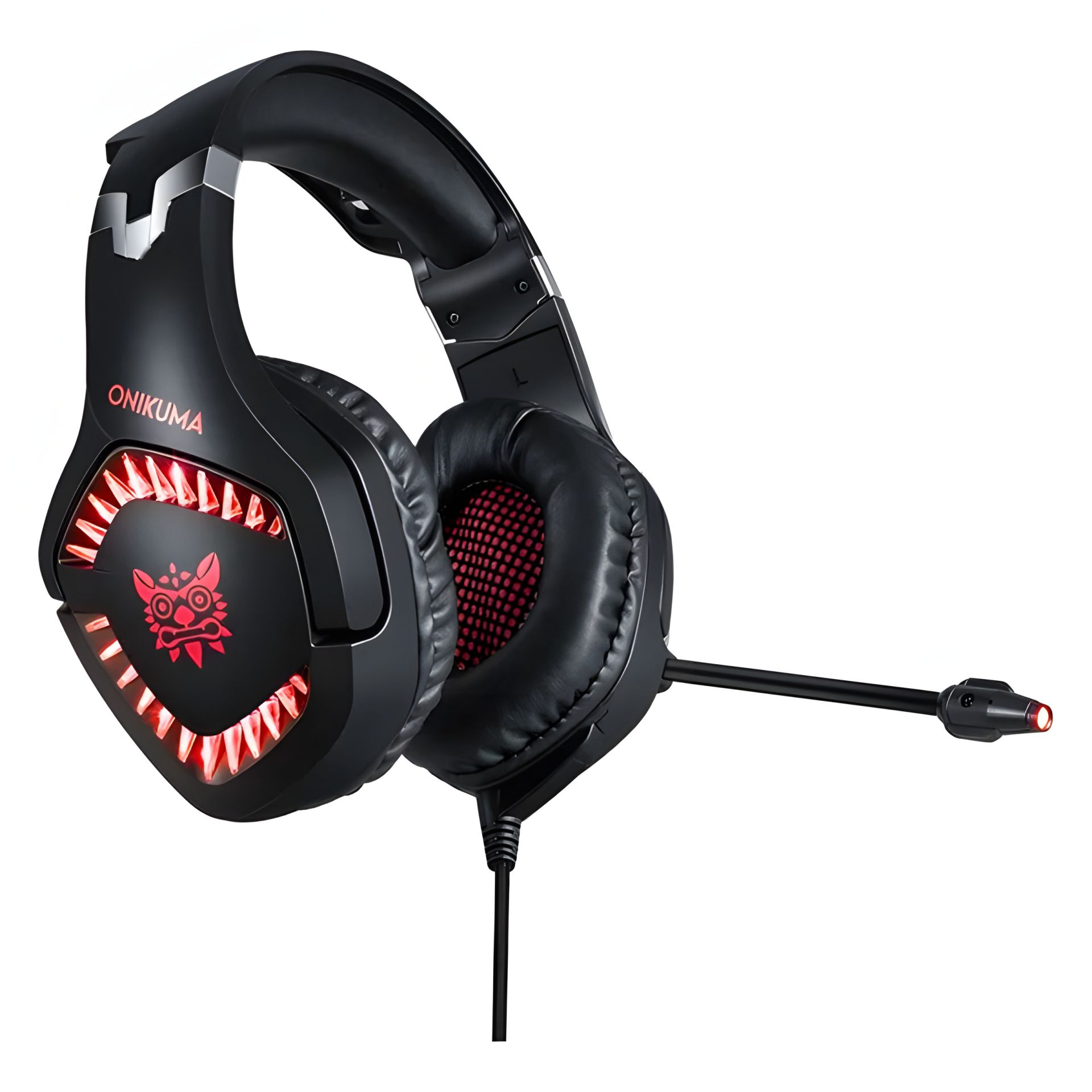 ONIKUMA K1 Pro Gaming with LED, USB, 3.5mm, 2.2m, black-red Дротова ігрова гарнітура ONIKUMA K1 Pro Gaming with LED, USB, 3.5mm, 2.2m, black-red Дротова ігрова гарнітура