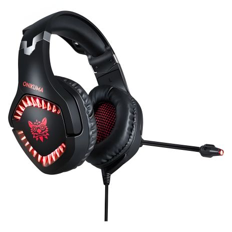 Дротова ігрова гарнітура ONIKUMA Gaming with LED K1 Pro, USB, 3.5mm, 2.2m, black-red Дротова ігрова гарнітура ONIKUMA Gaming with LED K1 Pro, USB, 3.5mm, 2.2m, black-red