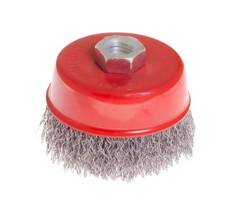 Торцевая щетка из рифленой проволоки Ø 85 мм М14 MASTERTOOL 19-7208