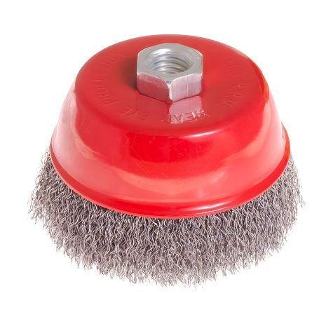 Щітка торцева Ø 100 мм М14 із рифленого дроту MASTERTOOL 19-7210