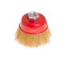 Торцева щітка з латунованого дроту рифленого Ø 65 мм М14 MASTERTOOL 19-7106