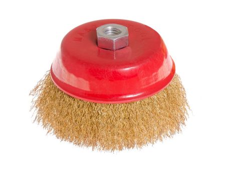 Щетка торцевая из латунированной рифленой проволоки Ø 125 мм М14 MASTERTOOL 19-7112 Щетка торцевая из латунированной рифленой проволоки Ø 125 мм М14 MASTERTOOL 19-7112