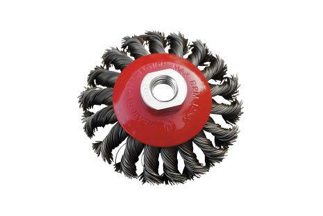 Щетка конусная из плетеной проволоки Ø 100 мм М14 MASTERTOOL 19-8010