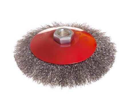 Конусна щітка рифленого дроту Ø 125 мм М14 MASTERTOOL 19-8212