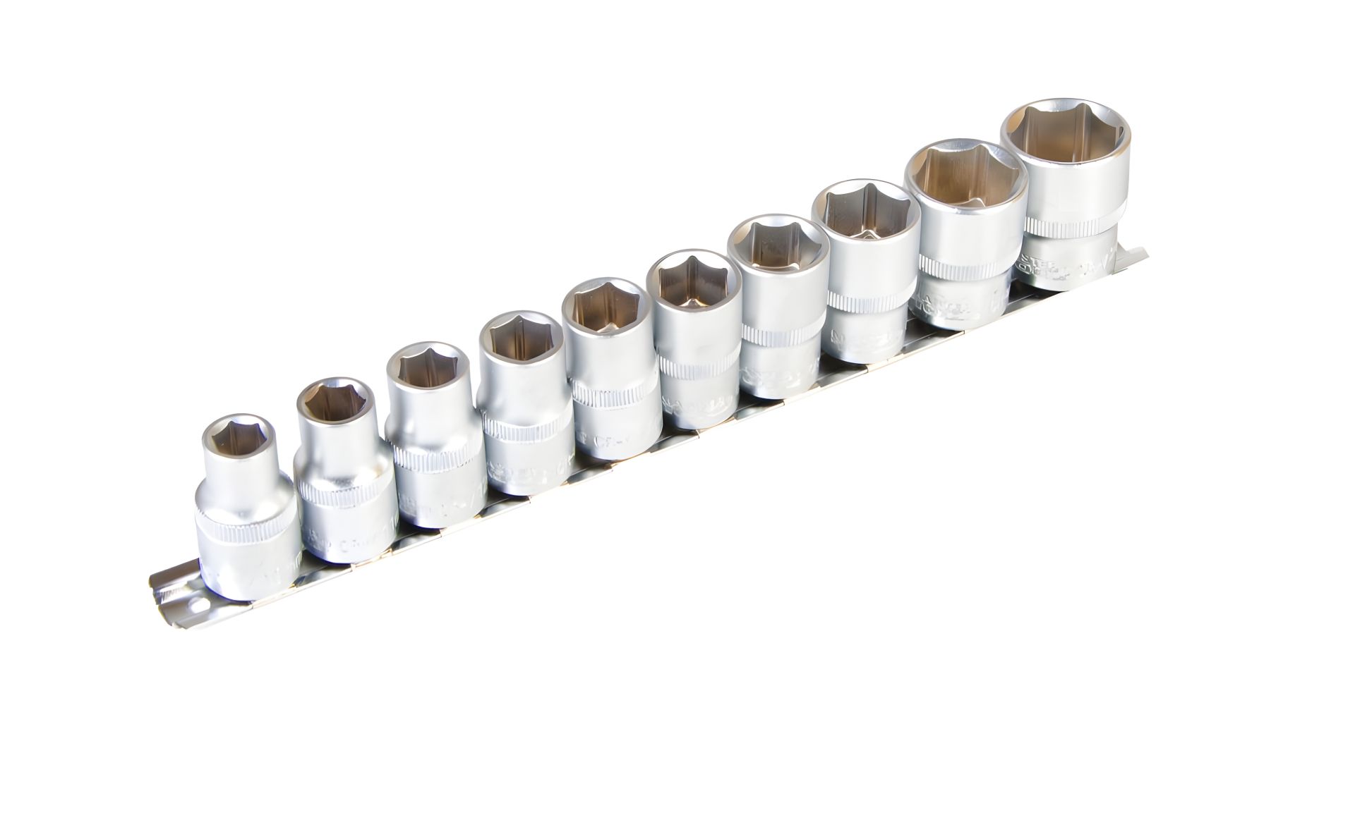 Головок торцевых набор 6-гранных ½" 10-24 мм L 40 мм CrV 10 шт MASTERTOOL 78-1211 Головок торцевых набор 6-гранных ½" 10-24 мм L 40 мм CrV 10 шт MASTERTOOL 78-1211