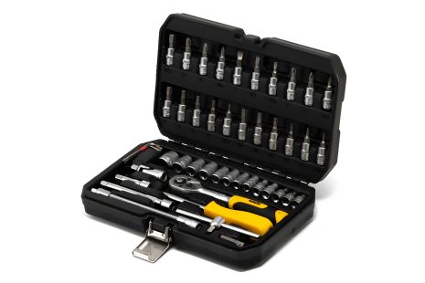 Інструментальний набір ¼" 46 шт. 4-14 мм CrV, кейс MASTERTOOL 78-2047