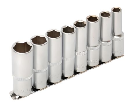 Набор удлиненных торцевых головок MASTERTOOL 78-1208, 6-гранных ½", 10-22 мм, L 78 мм, CrV, 8 шт Набор удлиненных торцевых головок MASTERTOOL 78-1208, 6-гранных ½", 10-22 мм, L 78 мм, CrV, 8 шт