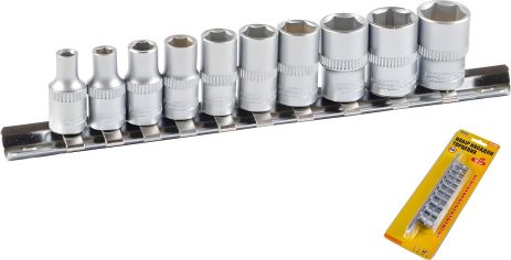 Набір торцевих головок 6-гранних ¼" MASTERTOOL 78-1410 Набір торцевих головок 6-гранних ¼" MASTERTOOL 78-1410