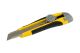 Будівельний ніж з відламним лезом 18 мм ABS пластик, TPR покриття, металева напрямна, гвинтовий замок, 3 леза MASTERTOOL 17-0118