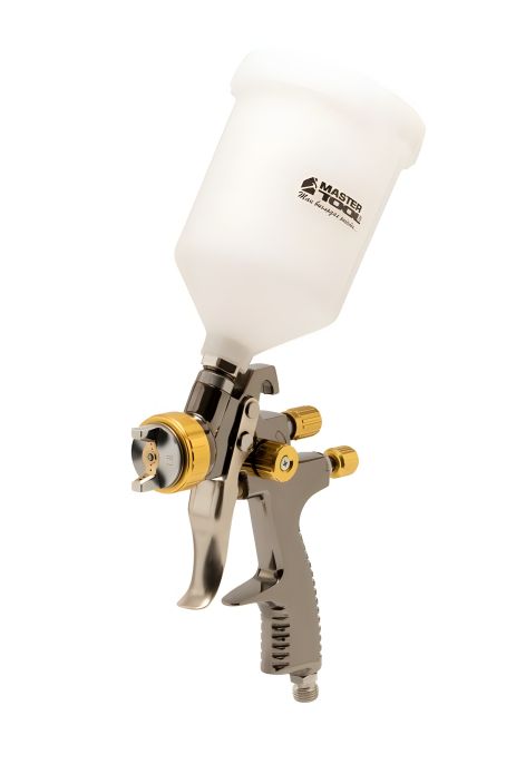 Краскопульт высокого давления LVLP ВПЛБ 600 мл Ø1,8 мм круглый/плоский факел 125-170 л/мин 1,5-2,5 бар MASTERTOOL 80-8803