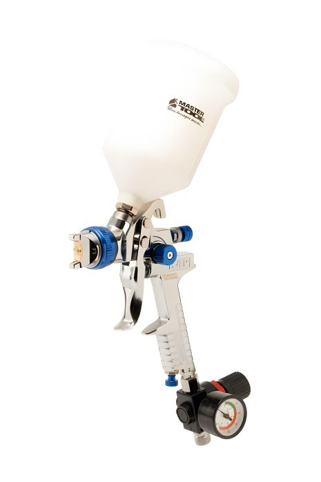 Пневматический краскопульт HVLP GLAZE, емкость 600 мл, Ø 1,4 мм, круглый/плоский факел, манометр MASTERTOOL 80-8910 Пневматический краскопульт HVLP GLAZE, емкость 600 мл, Ø 1,4 мм, круглый/плоский факел, манометр MASTERTOOL 80-8910