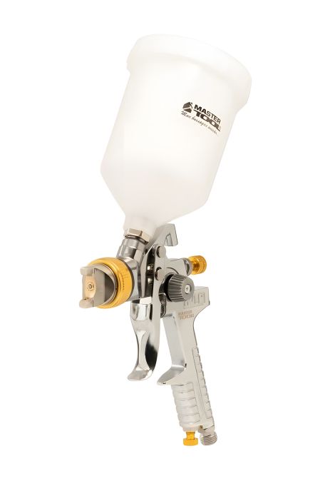 Пневматический краскопульт HVLP GLAZE ВПЛБ 600 мл Ø 1,8 мм круглый/плоский факел 150-220 л/мин 3-4 бар MASTERTOOL 80-8906