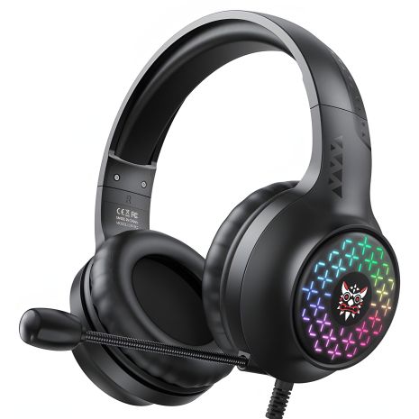 Дротова ігрова гарнітура ONIKUMA Gaming with LED X7 Pro, USB, 3.5mm, 2.2m, black Дротова ігрова гарнітура ONIKUMA Gaming with LED X7 Pro, USB, 3.5mm, 2.2m, black