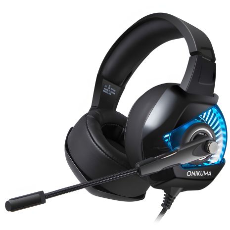 Дротова ігрова гарнітура ONIKUMA Gaming with LED K6, USB, 3.5mm, 2m, black-blue Дротова ігрова гарнітура ONIKUMA Gaming with LED K6, USB, 3.5mm, 2m, black-blue