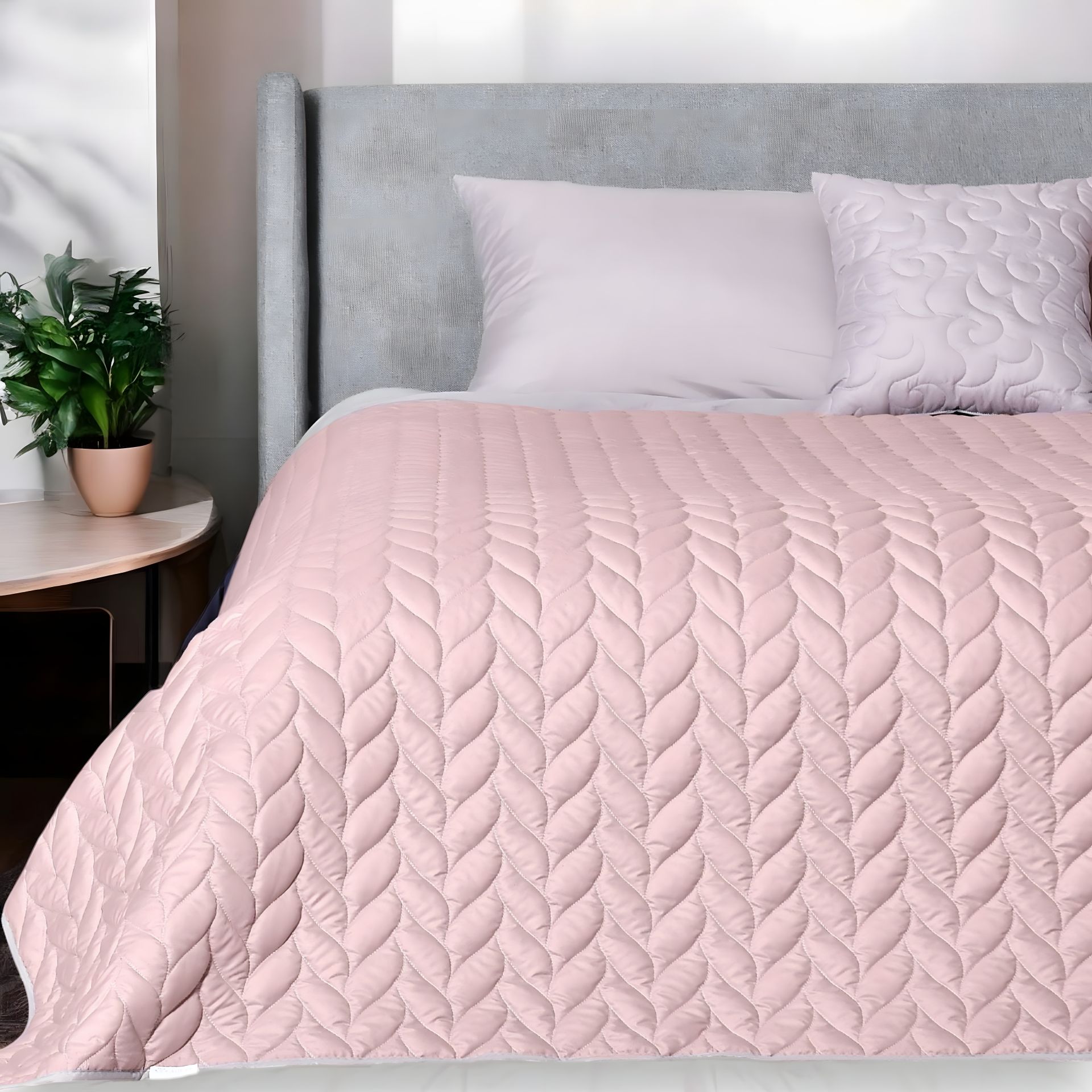 Двухстороннее гипоаллергенное покрывало Warmis IDEIA 220х240 см, пудра/св. серый (8-35841*002) Двухстороннее гипоаллергенное покрывало Warmis IDEIA 220х240 см, пудра/св. серый (8-35841*002)