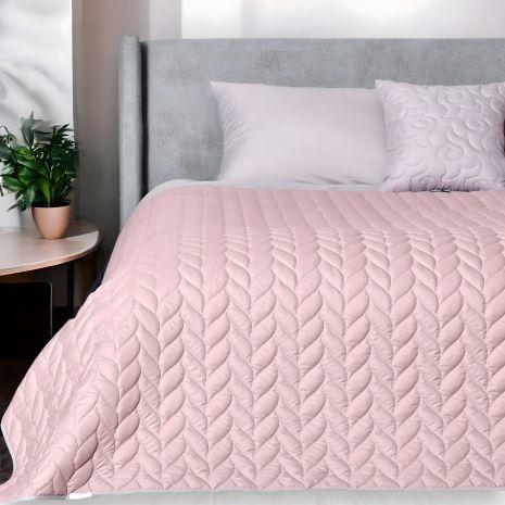 Двухстороннее гипоаллергенное покрывало Warmis IDEIA 220х240 см, пудра/св. серый (8-35841*002)