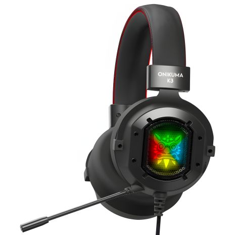 Дротова ігрова гарнітура ONIKUMA Gaming with LED K3, USB, 3.5mm, 2m, black-red Дротова ігрова гарнітура ONIKUMA Gaming with LED K3, USB, 3.5mm, 2m, black-red