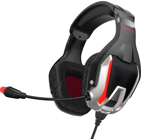 Дротова ігрова гарнітура ONIKUMA Gaming with LED K12, USB, 3.5mm, 2.2m, black-red Дротова ігрова гарнітура ONIKUMA Gaming with LED K12, USB, 3.5mm, 2.2m, black-red