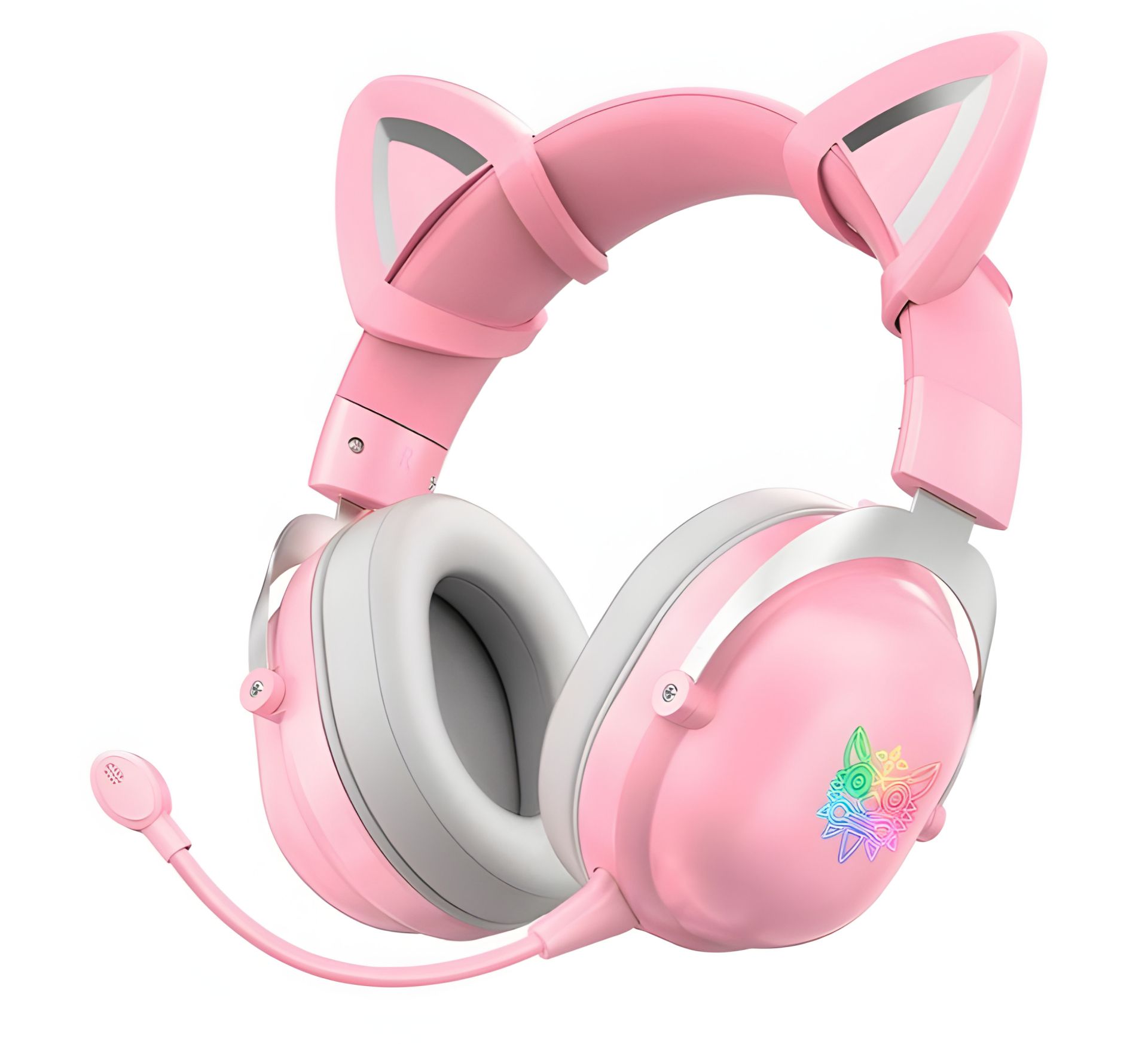 Навушники ONIKUMA Bluetooth Gaming CAT with LED B100 (B20), BT5.0, AUX, 1000mAh, 15-22h, pink Навушники ONIKUMA Bluetooth Gaming CAT with LED B100 (B20), BT5.0, AUX, 1000mAh, 15-22h, pink