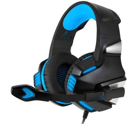 Дротова ігрова гарнітура HUNTERSPIDER Gaming with LED V3, USB, 3.5mm, 2.2m, black-blue Дротова ігрова гарнітура HUNTERSPIDER Gaming with LED V3, USB, 3.5mm, 2.2m, black-blue