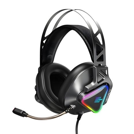 Ігрова гарнітура дротова REMAX Gaming Headphone LED Wargod Series RM-810, USB, 7.1, 2.5m, black