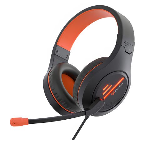 Дротова ігрова гарнітура MeeTion Gaming Backlit MT-HP021, USB, 3.5mm, 1.8m, black-orange Дротова ігрова гарнітура MeeTion Gaming Backlit MT-HP021, USB, 3.5mm, 1.8m, black-orange