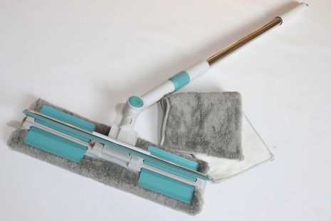 Засіб для миття вікон з 1 поворотною та додатковою насадкою на зажимах, бірюзовий арт.940