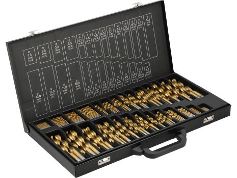 Сверла по металлу: HSS, Ø= 1-13 мм. с титановым покрытием в футляре, 300 шт. [4] Yato YT-44595