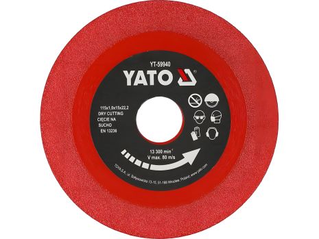 Діамантовий диск для GRES, скла, кераміки Ø = 115/22,2x1x15 мм, в режимі SUMO [25/200] Yato YT-59940