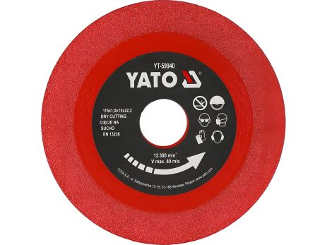 Діамантовий диск для GRES, скла, кераміки Ø = 115/22,2x1x15 мм, в режимі SUMO [25/200] Yato YT-59940