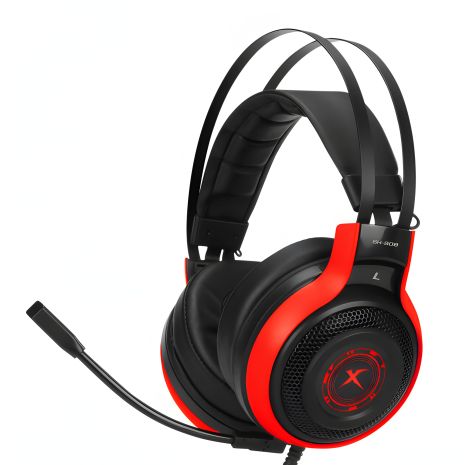 Дротові ігрові навушники XTRIKE ME Gaming RGB Backlight GH-908, USB, 3.5mm, 2.2m, black-red