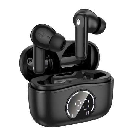 Бездротові навушники HOCO EQ22 Singer true wireless ANC+ENC noise reduction BT headset, BT5.4, 40mAh, 400mAh, 6-7h, black Бездротові навушники HOCO EQ22 Singer true wireless ANC+ENC noise reduction BT headset, BT5.4, 40mAh, 400mAh, 6-7h, black