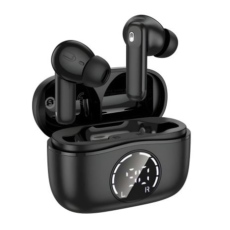 Бездротові навушники HOCO EQ22 Singer true wireless ANC+ENC noise reduction BT headset, BT5.4, 40mAh, 400mAh, 6-7h, black Бездротові навушники HOCO EQ22 Singer true wireless ANC+ENC noise reduction BT headset, BT5.4, 40mAh, 400mAh, 6-7h, black