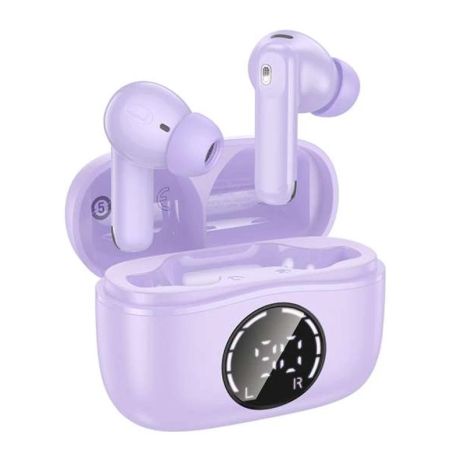 Бездротові навушники HOCO EQ22 Singer true wireless ANC+ENC noise reduction BT headset, BT5.4, 40mAh, 400mAh, 6-7h, purple