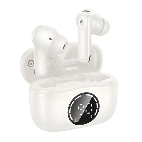 Бездротові навушники HOCO EQ22 Singer true wireless ANC+ENC noise reduction BT headset, BT5.4, 40mAh, 400mAh, 6-7h, white Бездротові навушники HOCO EQ22 Singer true wireless ANC+ENC noise reduction BT headset, BT5.4, 40mAh, 400mAh, 6-7h, white